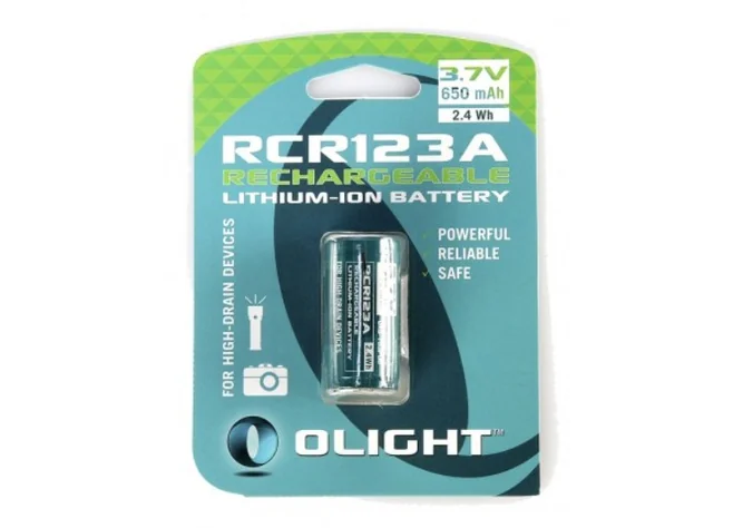 Акумуляторна батарея Olight RCR 123 Li-ion, 650 mAh Фото 2